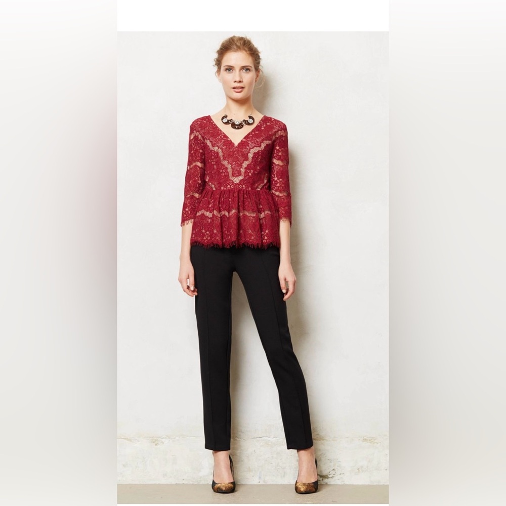 Anthropologie Maeve blouse size XS Needlelace Lace peplum top